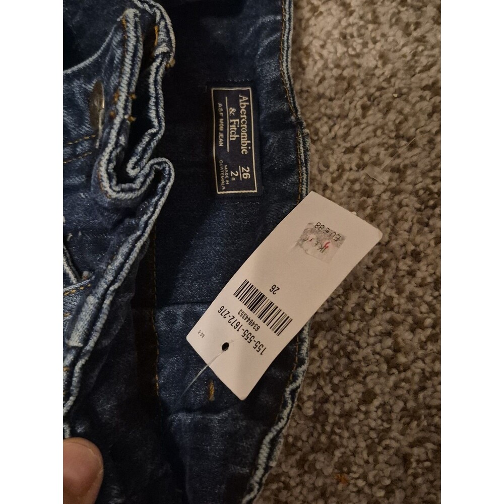 NWT Abercrombie & Finch Waist Tie Paperbag Mom Jeans High Rise 26/2 - Picture 3 of 8